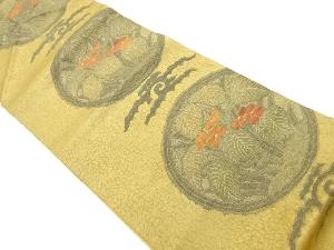 本場筑前博多丸文に草花模様織出し名古屋帯